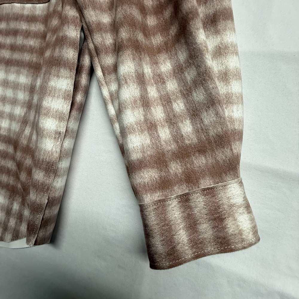 Zara Womens XS Plaid Shacket NWT Snap Front Shirt Jacket‎ Brown Cream - Picture 8 of 16